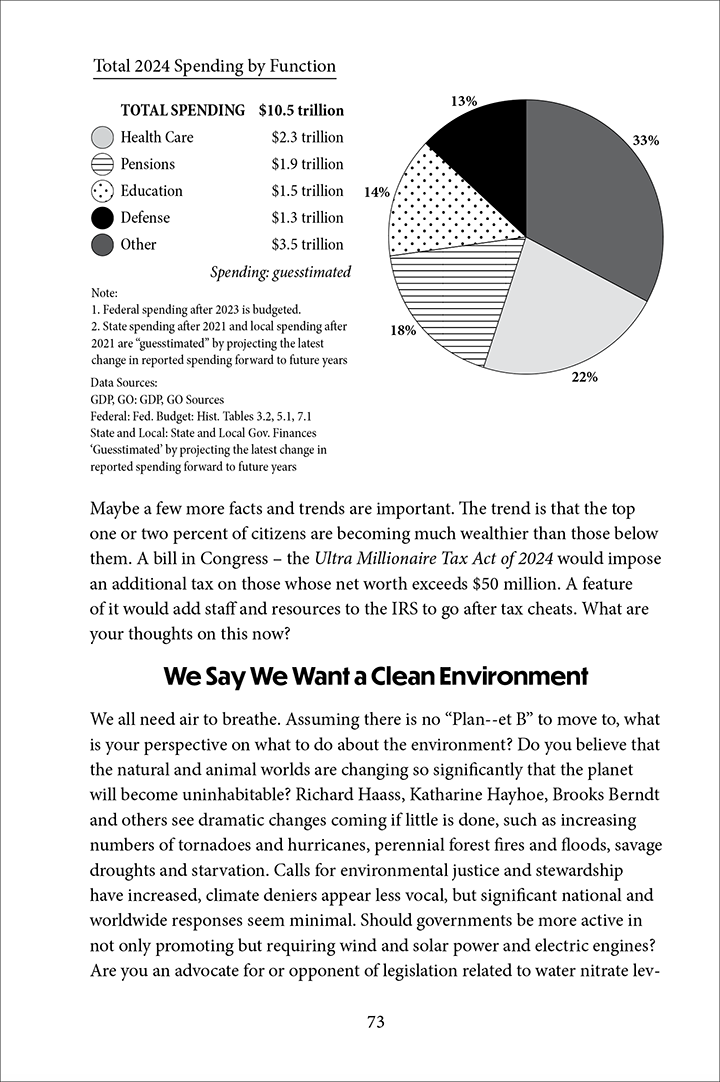 Image of an inner page in Raising America book that shows a table graphic